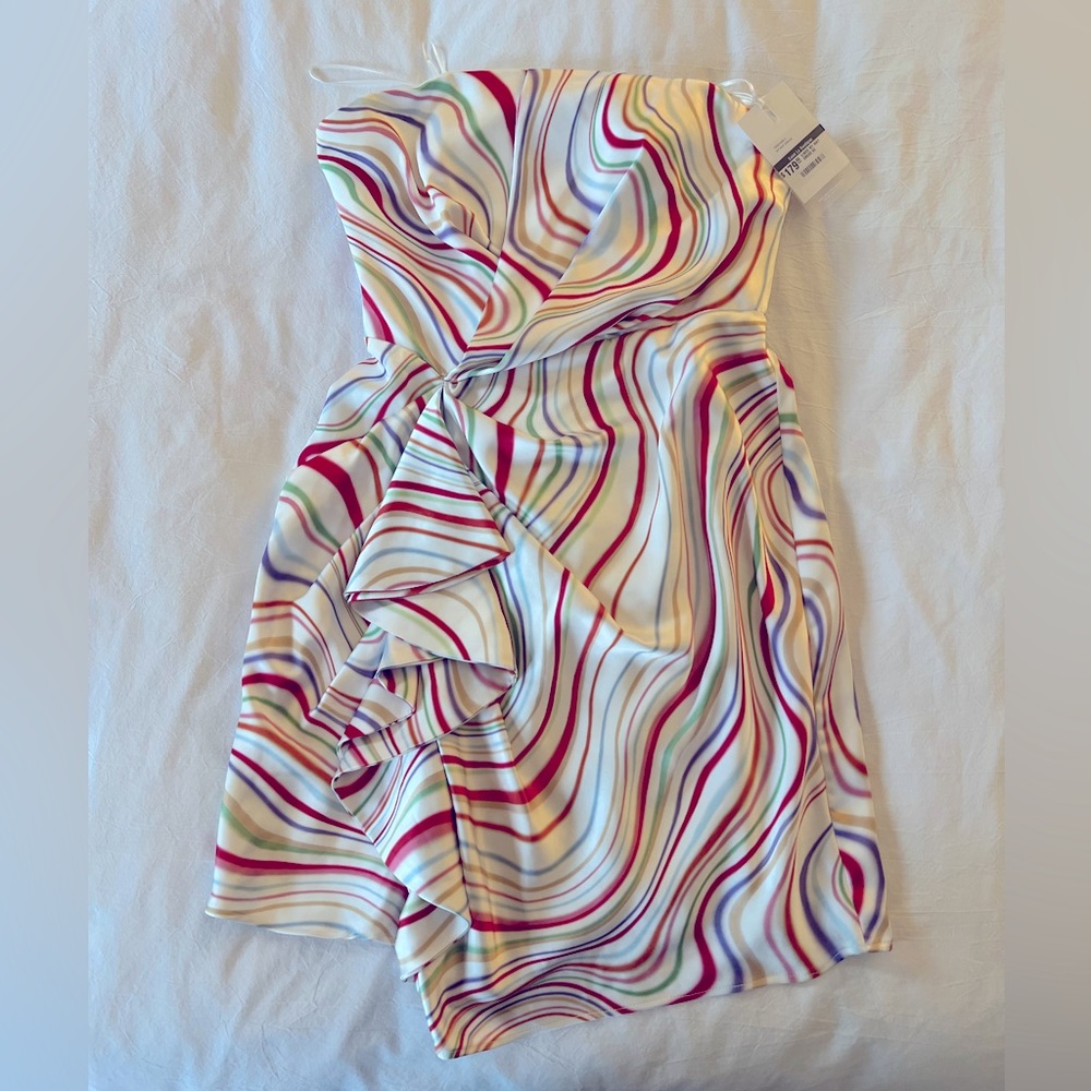 NWT strapless silk C/MEO MY WAY Dress